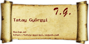 Tatay Györgyi névjegykártya