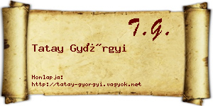 Tatay Györgyi névjegykártya